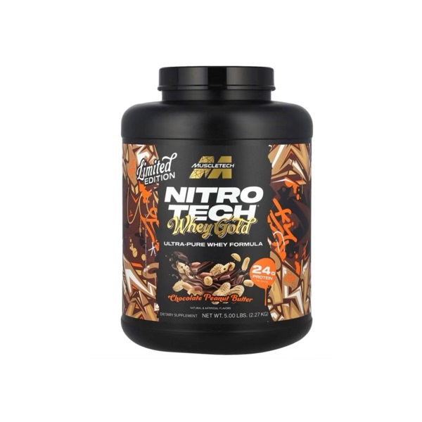 وی لیمیتد ماسل تک طرح جدید nitrotech whey gold limited edition muscletech