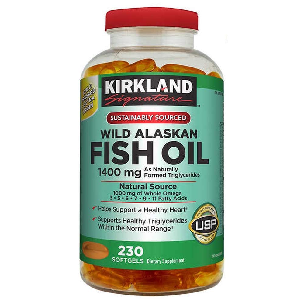 روغن ماهی آلاسکا وحشی کرکلند 1400 میلی گرم 230 عدد Kirkland Wild Alaskan Fish Oil