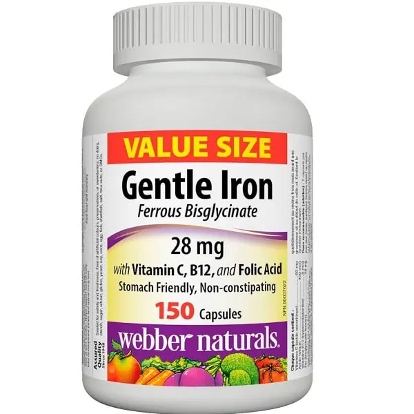 قرص آهن وبر نچرالز 150 عدد Webber Naturals Gentle Iron